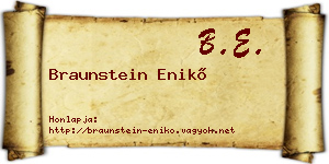 Braunstein Enikő névjegykártya
